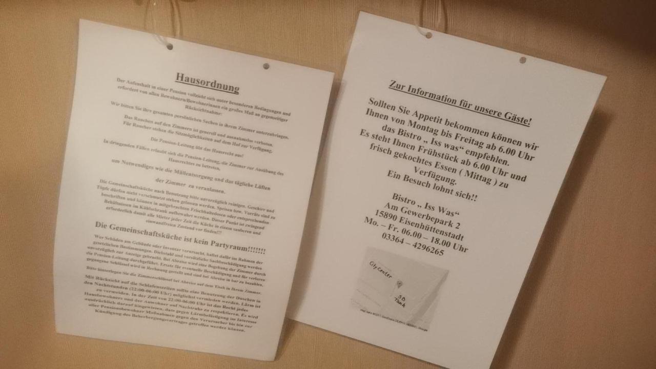 Zimmervermietung Schoenfliesser Stuben Auch Fuer Monteure Eisenhüttenstadt Exteriér fotografie